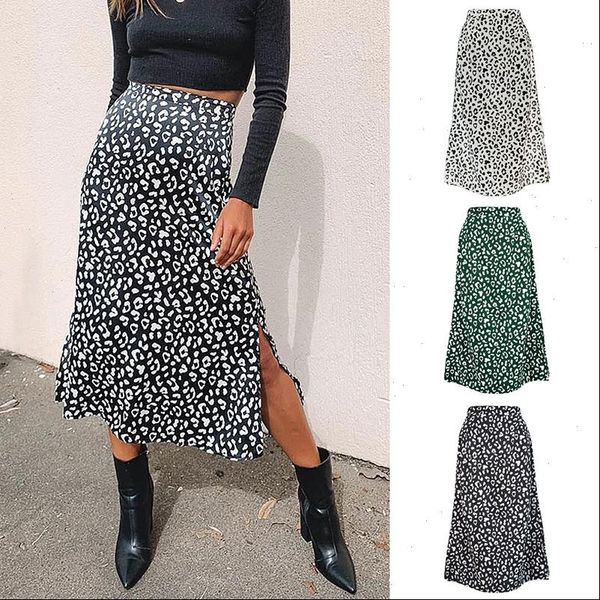 2021 spring and summer cross border womens leopard print chiffon print split skirt zipper high waist, Black
2021 spring and summer cross border womens leopard print chiffon print split skirt zipper high waist, Black