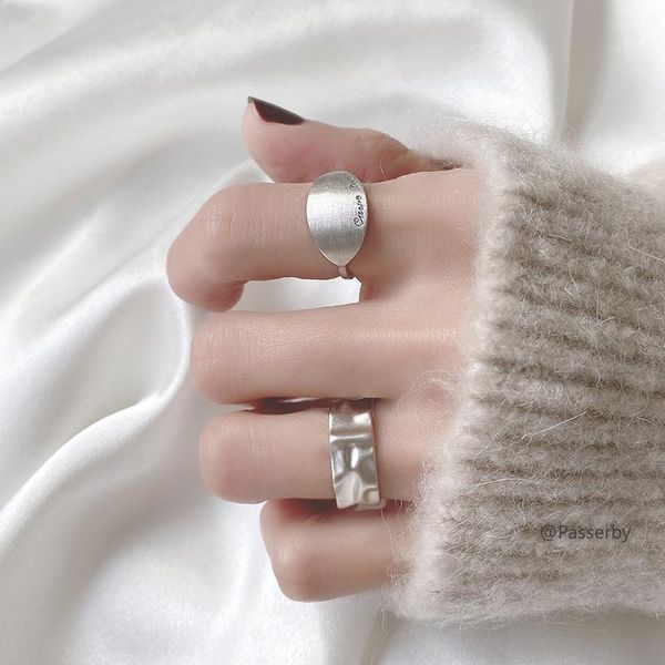 cluster rings 925 sterling silver frosted ring non-mainstream design geometric oval letters irregular opening resizable female, Golden;silver
cluster rings 925 sterling silver frosted ring non-mainstream design geometric oval letters irregular opening resizable female, Golden;silver