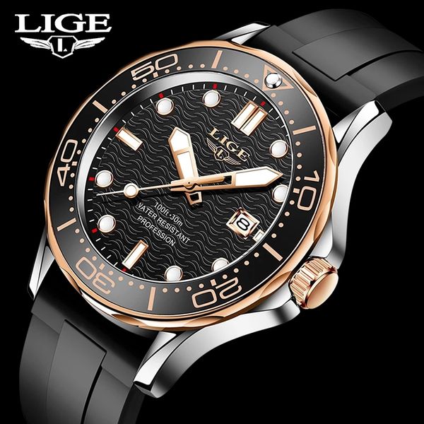 2021 lige brand new fashion sport mens watch waterproof luxury clock silicone strap quartz wrist watches relogio masculino, Silver
2021 lige brand new fashion sport mens watch waterproof luxury clock silicone strap quartz wrist watches relogio masculino, Silver