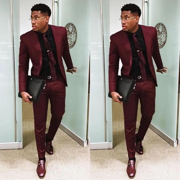 men's suits & blazers burgundy two pieces men slim fit wedding grooms tuxedos one button formal prom business suit (jacket +pants), White;black
men's suits & blazers burgundy two pieces men slim fit wedding grooms tuxedos one button formal prom business suit (jacket +pants), White;black