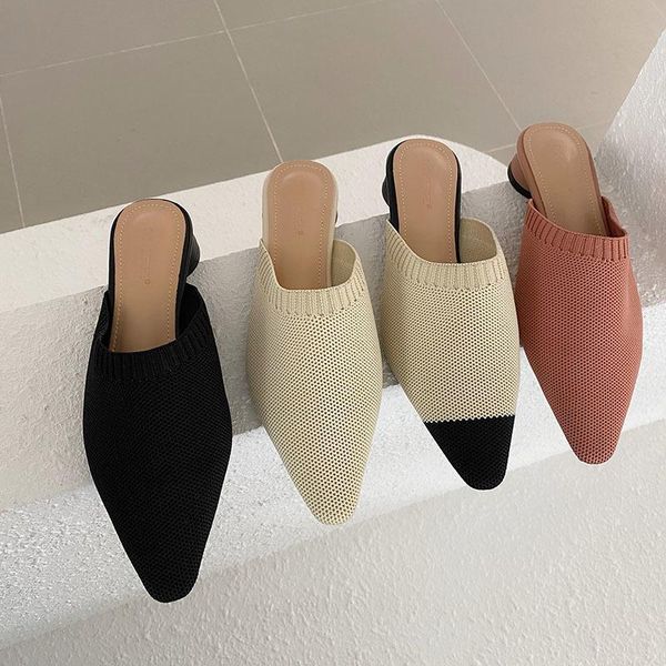 slippers 2021 women summer brand slip on mules ladies shoes mesh multi color pointed toe med heel slides woman casual slipper, Black
slippers 2021 women summer brand slip on mules ladies shoes mesh multi color pointed toe med heel slides woman casual slipper, Black