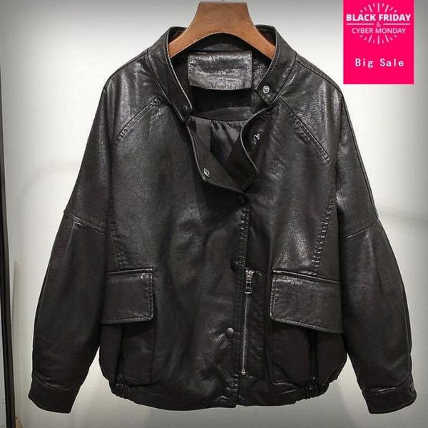 women's leather & faux 2021 spring ladies jacket korean coat motorcycle pu short paragraph outwear l796 wholesale, Black
women's leather & faux 2021 spring ladies jacket korean coat motorcycle pu short paragraph outwear l796 wholesale, Black