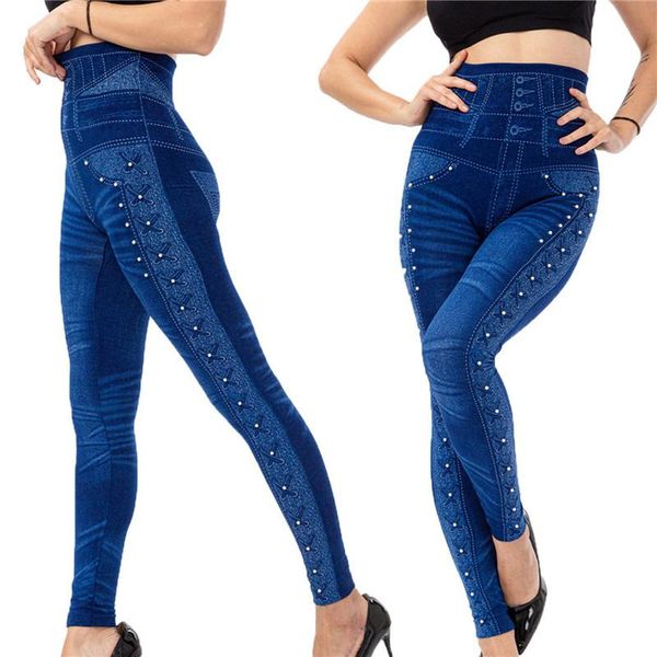women's leggings plus size 3xl high waist faux denim jean slim elastic seamless skinny pencil pant female workout running, Black
women's leggings plus size 3xl high waist faux denim jean slim elastic seamless skinny pencil pant female workout running, Black
