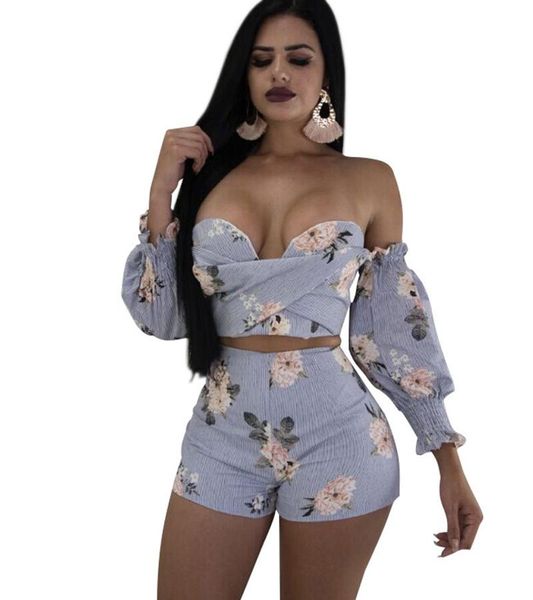 women's tracksuits v neck off shoulder full sleeve floral digital print women shorts suits set, Gray
women's tracksuits v neck off shoulder full sleeve floral digital print women shorts suits set, Gray