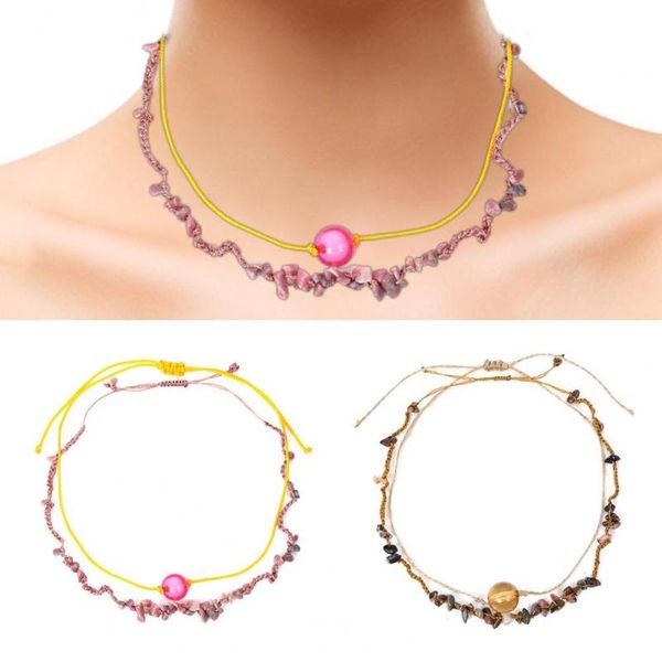 chains 2021 romantic elegant luxury necklace double layer hand-knitted stone women fashion jewelry pendant for gifts, Silver
chains 2021 romantic elegant luxury necklace double layer hand-knitted stone women fashion jewelry pendant for gifts, Silver