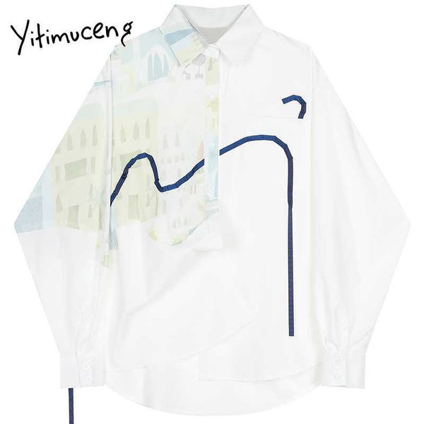 yitimuceng print blouse women shirts loose solid white spring fashion long sleeve single breasted casual 210601
yitimuceng print blouse women shirts loose solid white spring fashion long sleeve single breasted casual 210601