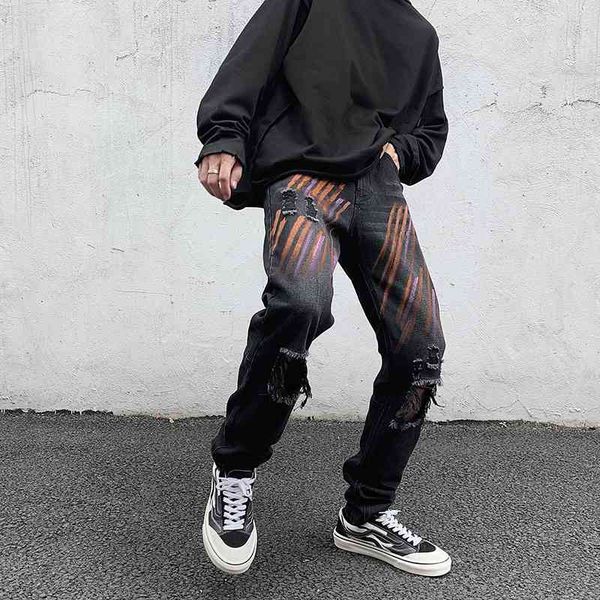 men's jeans ripped vintage high street casual denim pants men holes hip hop trousers fashion loose straight homens 5xl- la9a, Blue
men's jeans ripped vintage high street casual denim pants men holes hip hop trousers fashion loose straight homens 5xl- la9a, Blue