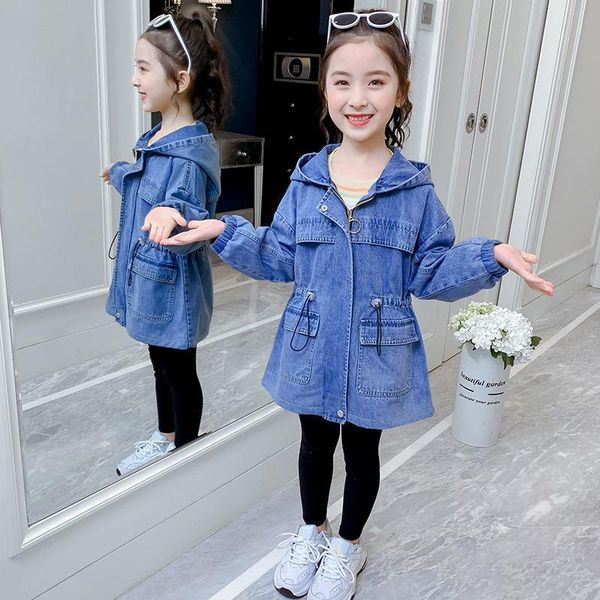 jackets 2021 spring autumn fashion kids girls denim jacket children casual jean coat hooded outerwear for girl w100, Blue;gray
jackets 2021 spring autumn fashion kids girls denim jacket children casual jean coat hooded outerwear for girl w100, Blue;gray