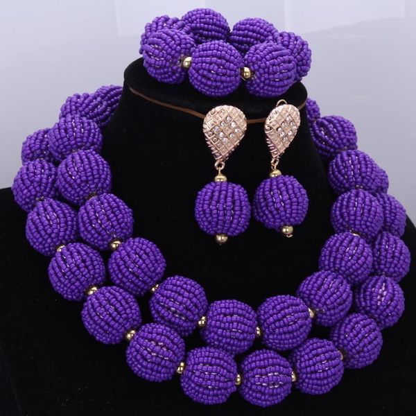 earrings & necklace fashion african beads jewelry sets handmade balls nigerian bridal set 2021 purple 2 layers jewellery, Silver
earrings & necklace fashion african beads jewelry sets handmade balls nigerian bridal set 2021 purple 2 layers jewellery, Silver