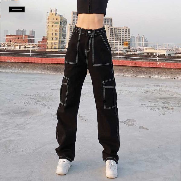 women's jeans zakken patchwork baggy mode streetwear vrouwen denim broek losse cargo koreaanse harajuku, Blue
women's jeans zakken patchwork baggy mode streetwear vrouwen denim broek losse cargo koreaanse harajuku, Blue