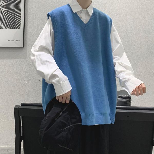 men's vests neploha 2021 autumn winter solid color sleeveless sweater v-neck hong kong casual sweaters simplicity fashion pullover top, Black;white
men's vests neploha 2021 autumn winter solid color sleeveless sweater v-neck hong kong casual sweaters simplicity fashion pullover top, Black;white