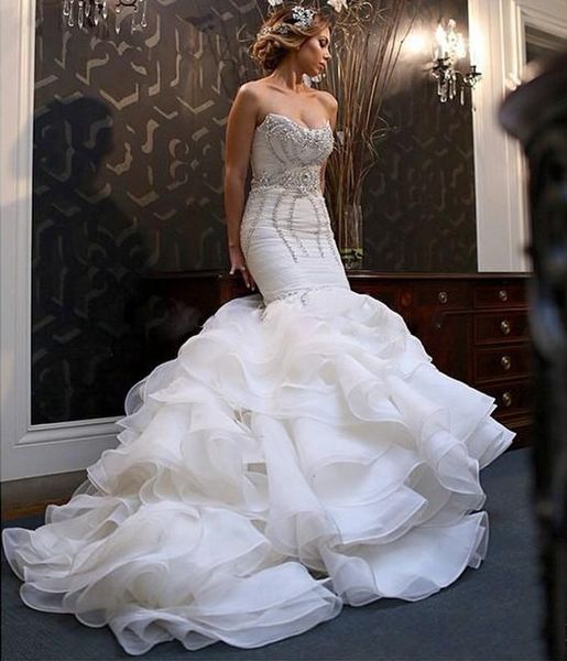2021 new mermaid african bride gowns vestidos de noivas luxurious crystal ruffles wedding plus size q9lu, White
2021 new mermaid african bride gowns vestidos de noivas luxurious crystal ruffles wedding plus size q9lu, White