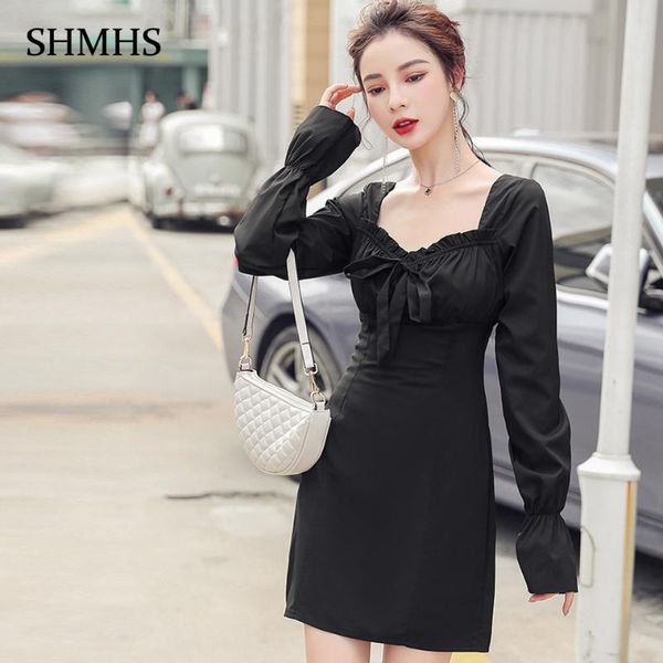 casual dresses black elegant party dress 2021 autumn square collar folded ruffle backless high waist street women's, Black;gray
casual dresses black elegant party dress 2021 autumn square collar folded ruffle backless high waist street women's, Black;gray