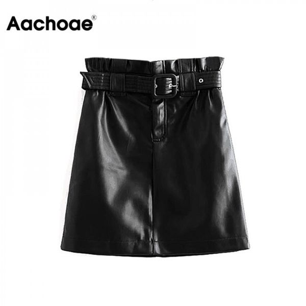 aachoae women pu faux leather skirt with belt high waist pleated streetwear skirts chic a line mini skirt faldas mujer 210311, Black
aachoae women pu faux leather skirt with belt high waist pleated streetwear skirts chic a line mini skirt faldas mujer 210311, Black
