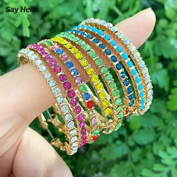 hoop & huggie say hello trendy turquoises crystals inlaid big circle earrings women bohemian jewelry boucle d'oreille femme brincos k56, Golden;silver
hoop & huggie say hello trendy turquoises crystals inlaid big circle earrings women bohemian jewelry boucle d'oreille femme brincos k56, Golden;silver