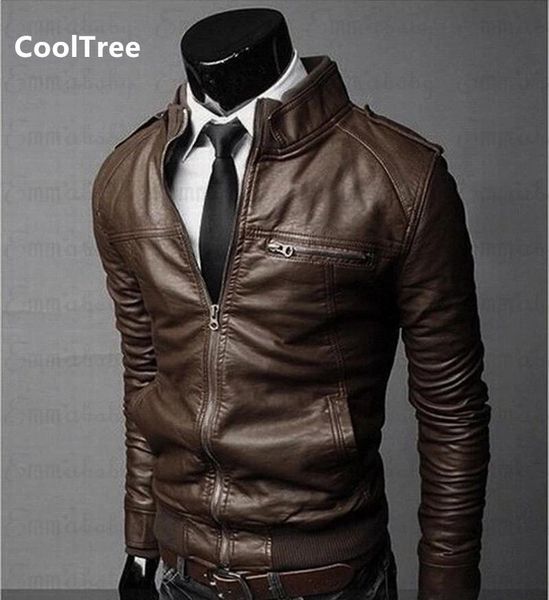 men's jackets cooltree men leather spring autumn solid color stand collar pu coat male slim fit zipper classic motorcycle outerwear, Black;brown
men's jackets cooltree men leather spring autumn solid color stand collar pu coat male slim fit zipper classic motorcycle outerwear, Black;brown