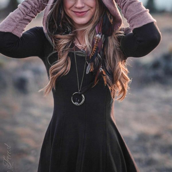 new fashion streetwear autumn women classic sweet elegant loose casual costume dress long sleeved hoodie pullover vestidos, Black
new fashion streetwear autumn women classic sweet elegant loose casual costume dress long sleeved hoodie pullover vestidos, Black