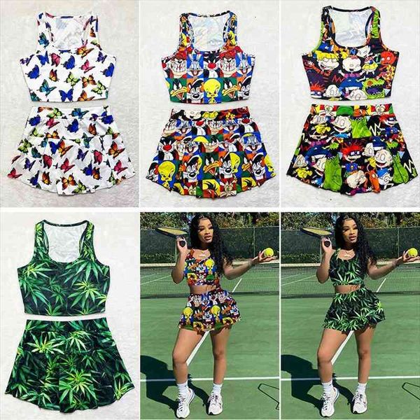tennis skirt two piece set women cartoon printing sports vest pleated skirts womens summer clothes tennis dress sets, Gray
tennis skirt two piece set women cartoon printing sports vest pleated skirts womens summer clothes tennis dress sets, Gray