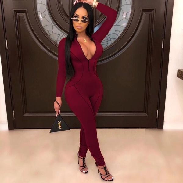women's jumpsuits & rompers adfvat long sleeve skinny casual women front zipper party romper smr9371, Black;white
women's jumpsuits & rompers adfvat long sleeve skinny casual women front zipper party romper smr9371, Black;white