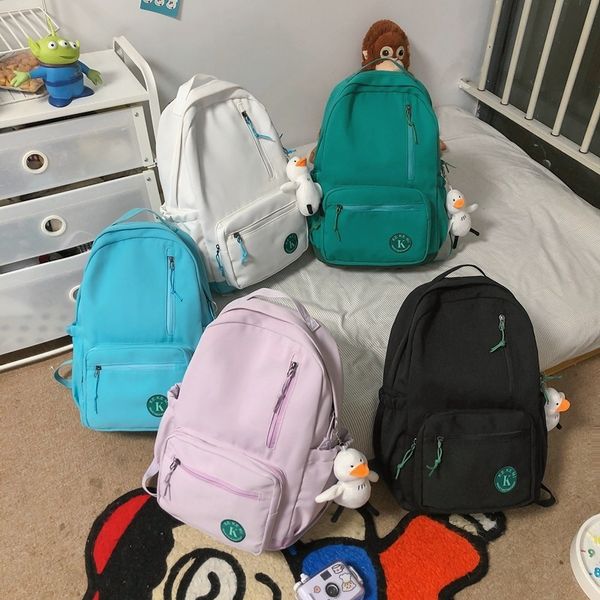 solid color fashion women's backpack soft handle canvas school bag for girls large-capacity outdoor travel
solid color fashion women's backpack soft handle canvas school bag for girls large-capacity outdoor travel