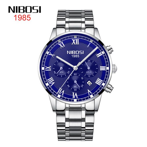 10 style new nibosi fine steel case steel band watch waterproof quartz three-eye six-needle luminous blue dail men's silver shell, Slivery;brown
10 style new nibosi fine steel case steel band watch waterproof quartz three-eye six-needle luminous blue dail men's silver shell, Slivery;brown