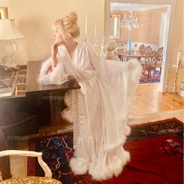 women's sleepwear women feather robes flare sleeves bridal lingerie boudoir maxi wedding dressing gown pregnancy po shoot dress, Black;red
women's sleepwear women feather robes flare sleeves bridal lingerie boudoir maxi wedding dressing gown pregnancy po shoot dress, Black;red