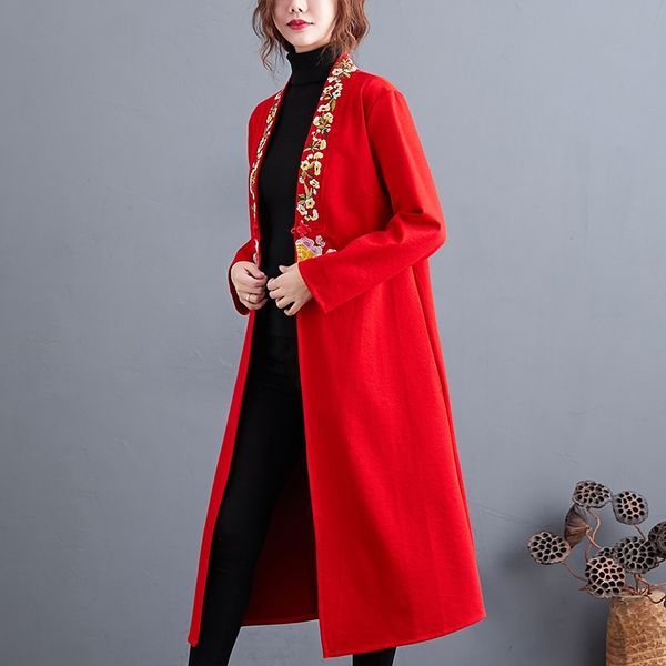 chinese ethnic embroidery robe women jacket winter long style cotton loose coat female national style big size outwear 11574, Red
chinese ethnic embroidery robe women jacket winter long style cotton loose coat female national style big size outwear 11574, Red