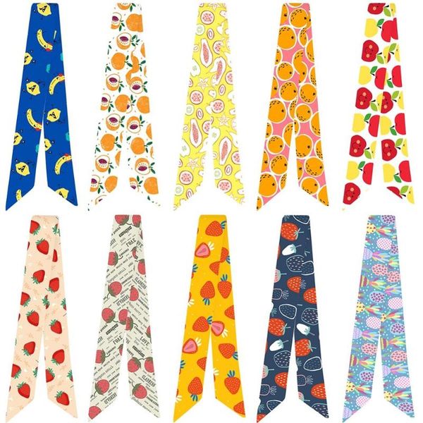 scarves 2021 women fashion full body fruit print variety bag handle tie wrap silk scarf small ribbon hair band, Blue;gray
scarves 2021 women fashion full body fruit print variety bag handle tie wrap silk scarf small ribbon hair band, Blue;gray