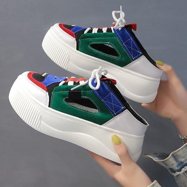women half shoes sneakers 2021 summer leather high heels slippers casual lace up woman sneakers shoes fashion summer slippers, Black
women half shoes sneakers 2021 summer leather high heels slippers casual lace up woman sneakers shoes fashion summer slippers, Black