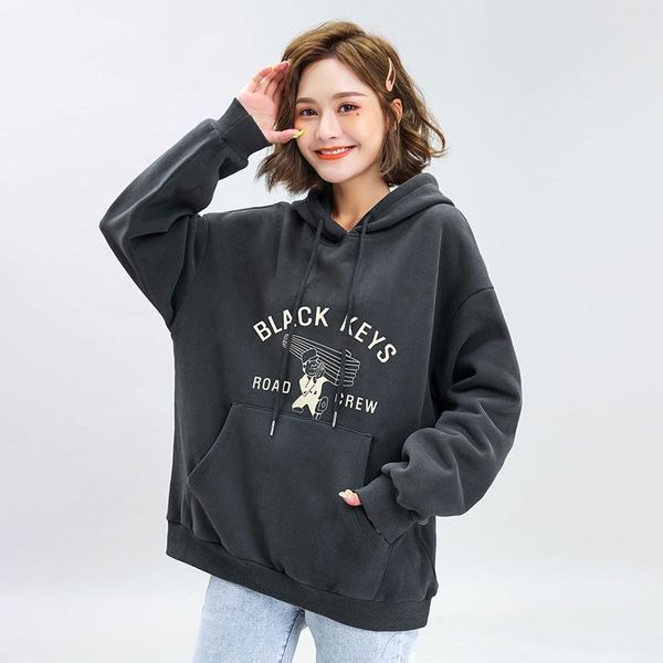 2021 autumn new hooded sweater casual print yuansufeng carbon gray korean pullover large size women's sweater, Black
2021 autumn new hooded sweater casual print yuansufeng carbon gray korean pullover large size women's sweater, Black