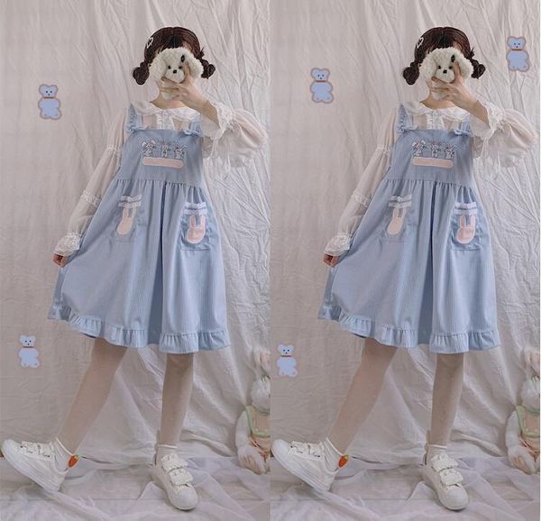 casual dresses japanese vintage teens girl corduroy dress mori lolita kawaii pink overalls harajuku bow-knot strap, Black;gray
casual dresses japanese vintage teens girl corduroy dress mori lolita kawaii pink overalls harajuku bow-knot strap, Black;gray