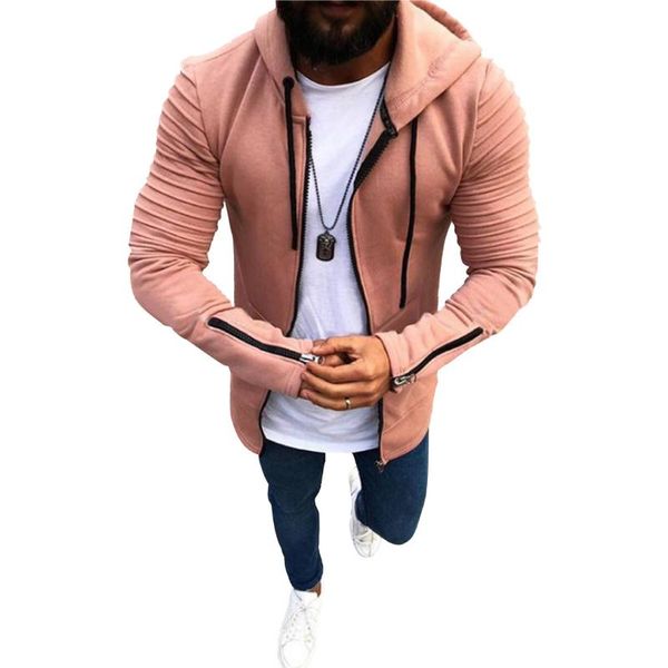 men's hoodies & sweatshirts fashion european solid color casual hooded sweater pleated sports cardigan streetwear men joggers pink, Black
men's hoodies & sweatshirts fashion european solid color casual hooded sweater pleated sports cardigan streetwear men joggers pink, Black
