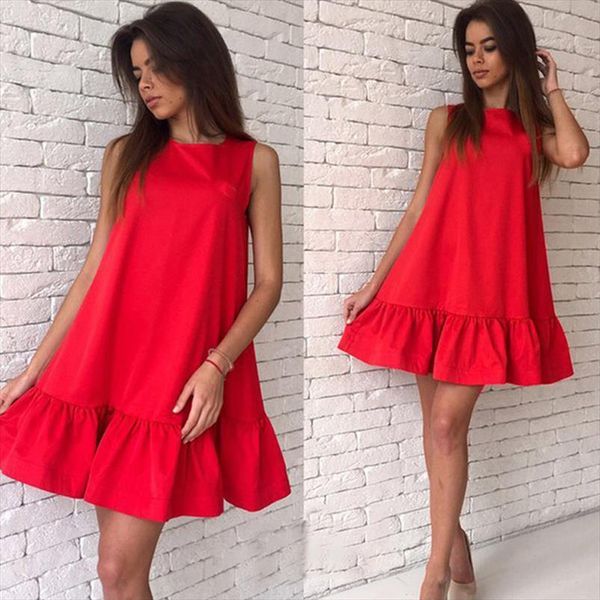 sleeveless summer plus size womens dresses beach party o neck blue mini red ruffle casual loose sundress ladies vestidos, Black;gray
sleeveless summer plus size womens dresses beach party o neck blue mini red ruffle casual loose sundress ladies vestidos, Black;gray
