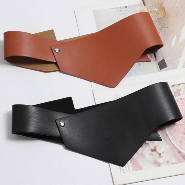 pu leather brief personality irregular design wide belt women fashion tide all-match, Black;brown
pu leather brief personality irregular design wide belt women fashion tide all-match, Black;brown