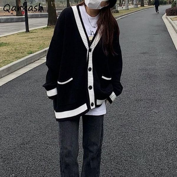 women's knits & tees black preppy cardigan women couples harajuku oversize tricot sweaters panelled knit outwear warm winter classic ba, White
women's knits & tees black preppy cardigan women couples harajuku oversize tricot sweaters panelled knit outwear warm winter classic ba, White