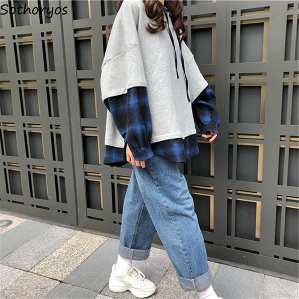 hoodies women patchwork korean style hooded plaid trendy student loose casual all-match oversize clothes womens pullover leisure, Black
hoodies women patchwork korean style hooded plaid trendy student loose casual all-match oversize clothes womens pullover leisure, Black