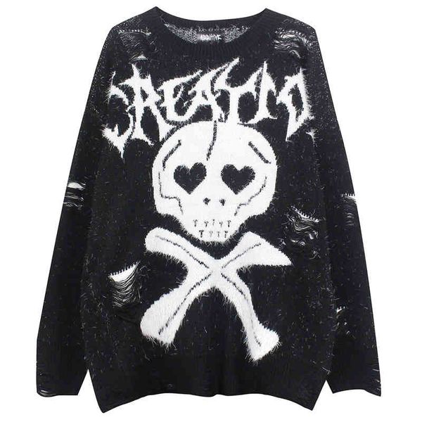 ripped hole knit sweaters men pullover knitwear love ey skulls print streetwear hip hop jumpers harajuku sweater outwear coats, White;black
ripped hole knit sweaters men pullover knitwear love ey skulls print streetwear hip hop jumpers harajuku sweater outwear coats, White;black