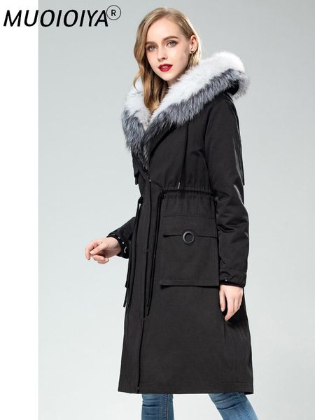 women's fur & faux real parka natural liner long coats winter jacket women collar warm overcoat parkas mujer 2021 my, Black 
women's fur & faux real parka natural liner long coats winter jacket women collar warm overcoat parkas mujer 2021 my, Black