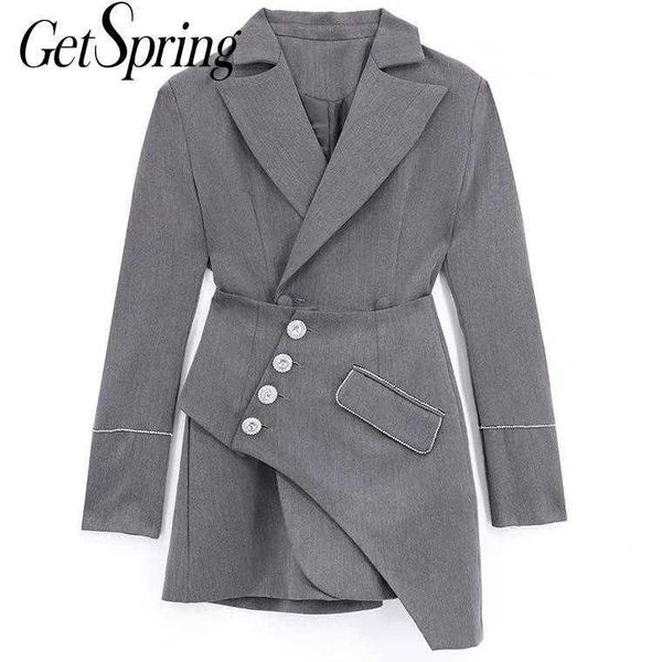 getspring women dress diamond long sleeve gray vintage blazer dresses plus size summer 210601, Black;gray
getspring women dress diamond long sleeve gray vintage blazer dresses plus size summer 210601, Black;gray