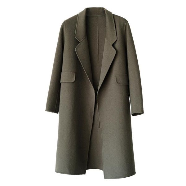 women's wool & blends 2021autumn winter casual cardigan blend coat oversize long women cashmere outerwear, Black
women's wool & blends 2021autumn winter casual cardigan blend coat oversize long women cashmere outerwear, Black