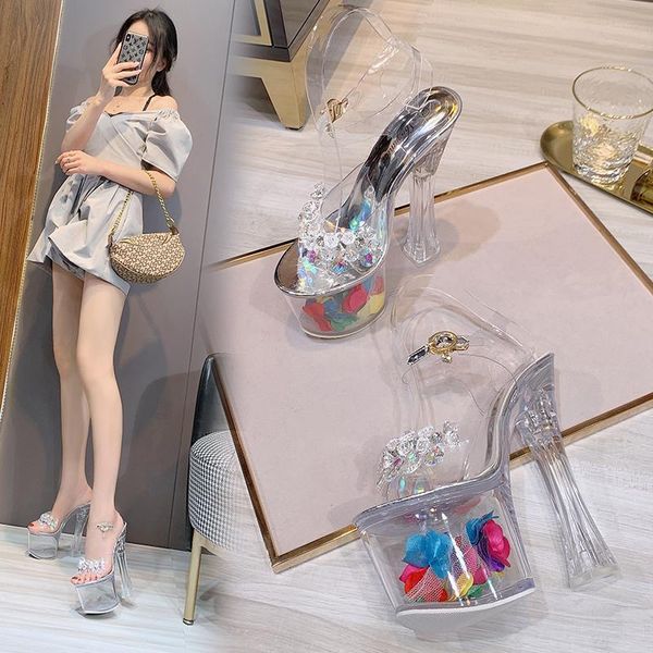sandals 2021 women summer 18cm high heels fetish stripper 7cm platform transparent crystal pumps plus size prom party shoes, Black
sandals 2021 women summer 18cm high heels fetish stripper 7cm platform transparent crystal pumps plus size prom party shoes, Black