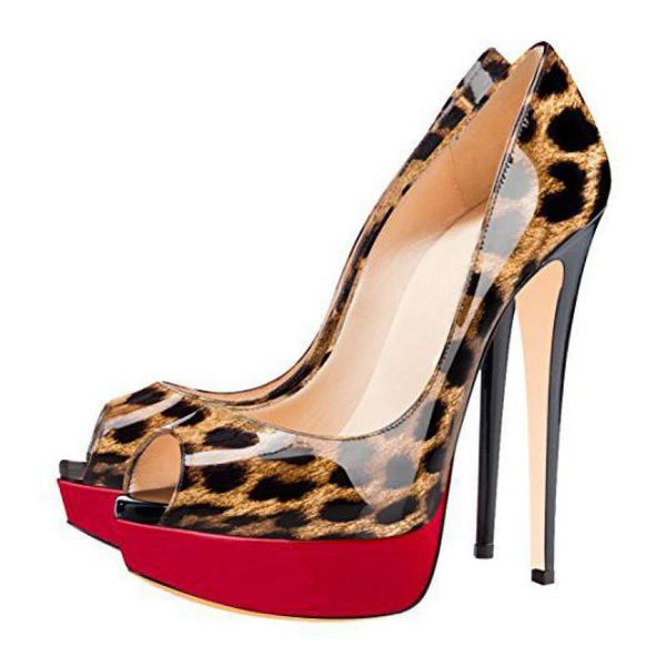 dress shoes pumps women platform peep toe leopord lady patent leather mixed colors slingbacks thin heels women's sandals, Black
dress shoes pumps women platform peep toe leopord lady patent leather mixed colors slingbacks thin heels women's sandals, Black