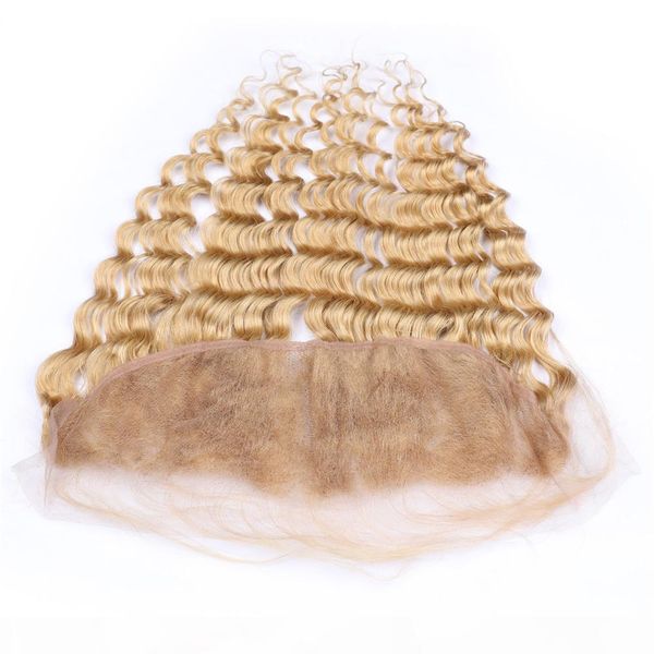 #27 honey blonde virgin peruvian human hair full lace frontal closure deep wave wavy blonde ear to ear lace frontals 13x4 bleached knots, Black;brown
#27 honey blonde virgin peruvian human hair full lace frontal closure deep wave wavy blonde ear to ear lace frontals 13x4 bleached knots, Black;brown