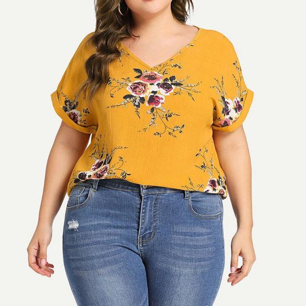 women's t-shirt women plus size floral printed v-neck short sleeve loose t-shirts boho harajuku cute tee female t shirt 2021, White
women's t-shirt women plus size floral printed v-neck short sleeve loose t-shirts boho harajuku cute tee female t shirt 2021, White