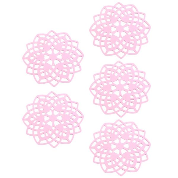 mats & pads 5pcs hollow heat insulation pad non-slip place mat pure color tpr