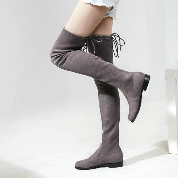 boots 2021 flat heel over the knee women's flock leather thigh slip on autumn winter shoes woman size 34-43 black gray
boots 2021 flat heel over the knee women's flock leather thigh slip on autumn winter shoes woman size 34-43 black gray