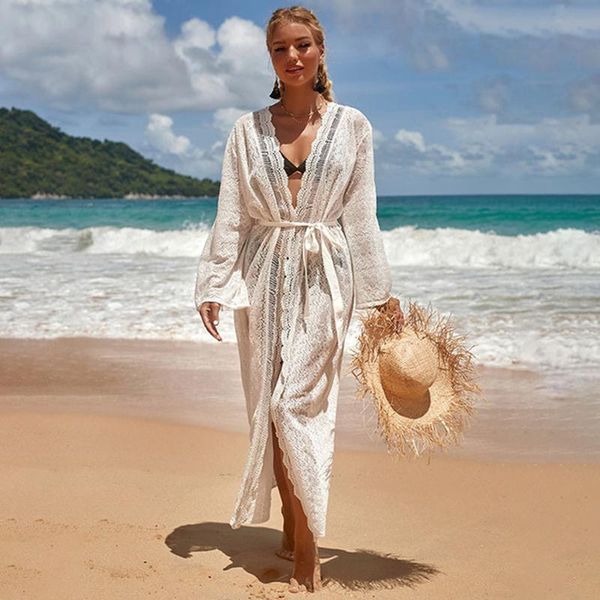 women's swimwear 2021 summer white lace bikini cardigan belted beach swimsuit jacket shawl sunscreen shirt, White;black
women's swimwear 2021 summer white lace bikini cardigan belted beach swimsuit jacket shawl sunscreen shirt, White;black