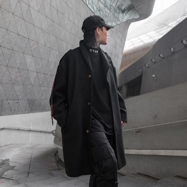 men's wool & blends yasuguoji man black coats winter 2021 hip hop fashion red ribbons mens overcoat streetwear loose male long trench c
men's wool & blends yasuguoji man black coats winter 2021 hip hop fashion red ribbons mens overcoat streetwear loose male long trench c