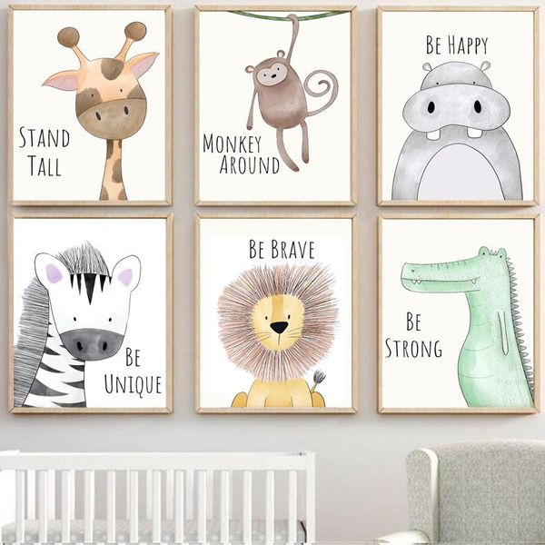 paintings cute cartoon animal poster decorative picture be brave strong children's room kindergarten canvas painting wall art prints
paintings cute cartoon animal poster decorative picture be brave strong children's room kindergarten canvas painting wall art prints