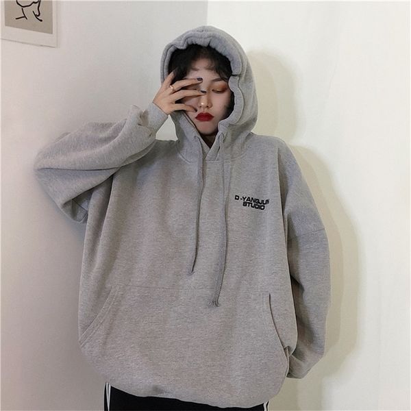 gray color hoodies sweatshirt casual school wear mujer plus size fashion xs to xll hoodies y200610, Black 
gray color hoodies sweatshirt casual school wear mujer plus size fashion xs to xll hoodies y200610, Black